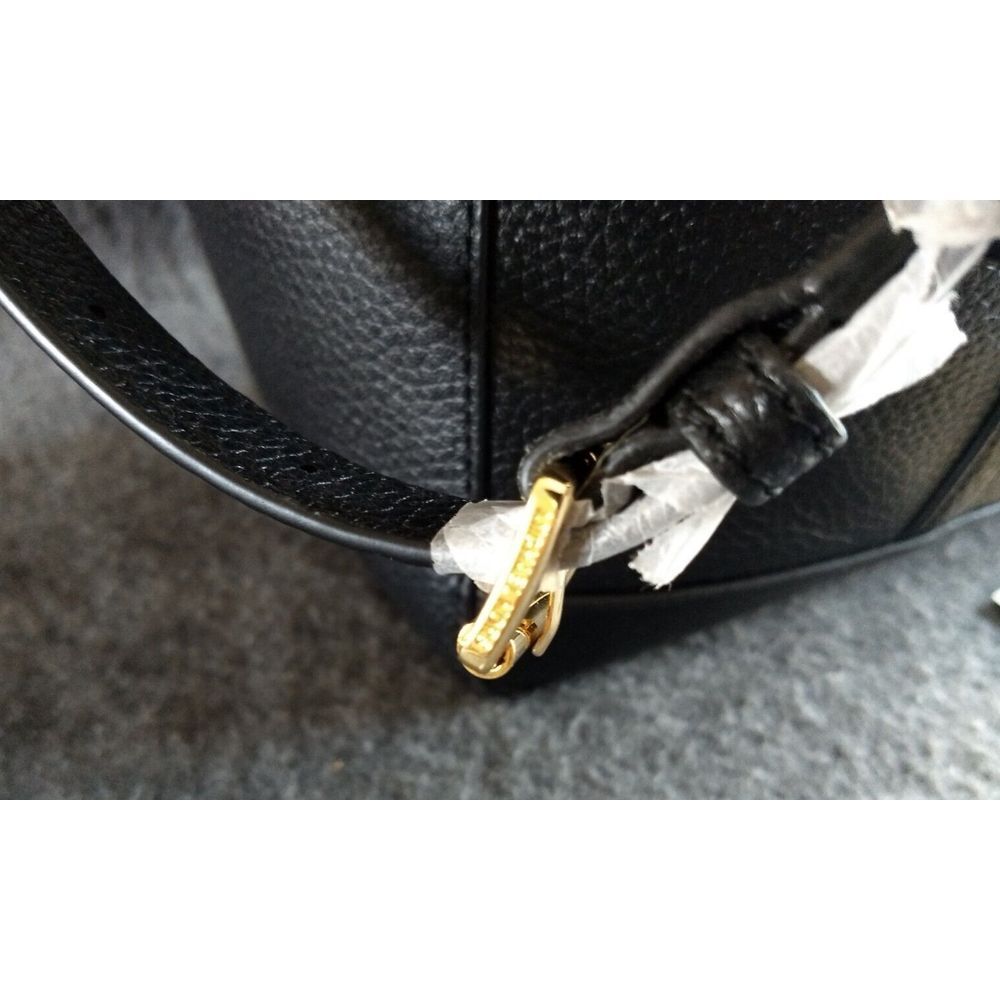 Michael Kors Leather Beckett Satchel Black Crossbody Strap MK‎ Padlock Charm NWT - Picture 8 of 16